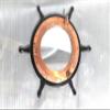 24 Inches Wooden Black Ship Wheel Porthole Mirror Pirate Boat Mirror view 2