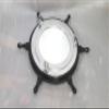 24 Inches Wooden Black Ship Wheel Porthole Silver Finish Mirror Pirate Boat Mirror view 3