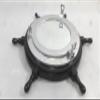 24 Inches Wooden Black Ship Wheel Porthole Silver Finish Mirror Pirate Boat Mirror view 4
