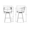 Amisco Quinton 26 in. Swivel Counter Stool - Cream Boucl Polyester/Light Brown Wood/Dark Brown Metal view 3