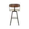 Amisco Quinton 26 in. Swivel Counter Stool - Cream Boucl Polyester/Light Brown Wood/Dark Brown Metal view 4