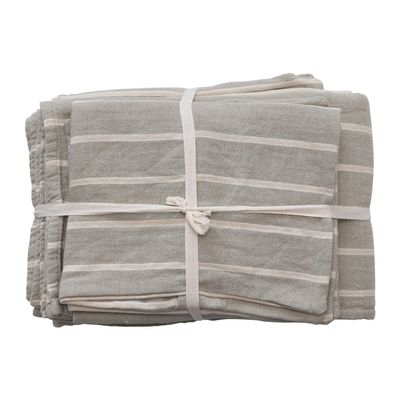 Creative Co-Op Cotton Double Cloth King-Bed Cover, 2 King-Shams, Set of 3