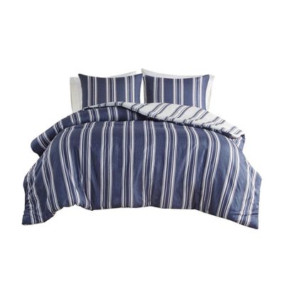 Clean Spaces Cobi Polyester Microfiber Printed Duvet Set with Navy Finish
