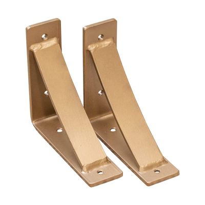 Rustic Red Door Co. Steel Heavy Duty Triangle Support Floating Shelf Bracket - Decorative - DIY Rustic Shelving Brackets (Pack of 2) (6"x7"x2, Mist Bronze)