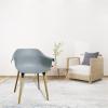 Hline Living Modern Dining Chair Set of 4, Mid Century Nordic Style Side Chairs, ABS Plastic and Beech Wood Legs, for Indoor Outdoor Kitchen, Living Room, Bedroom, Conference, Smoke Grey view 2