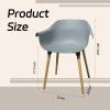 Hline Living Modern Dining Chair Set of 4, Mid Century Nordic Style Side Chairs, ABS Plastic and Beech Wood Legs, for Indoor Outdoor Kitchen, Living Room, Bedroom, Conference, Smoke Grey view 3