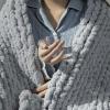 BAILR Cozy Throw Blankets 2020inch, Chunky Knit Blanket Chenille Soft Throw Blanket, Blankets Machine Washable for Couch Bed Sofa Travel Camping (I 5050cm) view 2