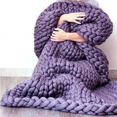 BAILR Cozy Throw Blankets 4759inch, Chunky Knit Blanket Chenille Soft Throw Blanket, Blankets Machine Washable for Couch Bed Sofa Travel Camping (O 120150cm)