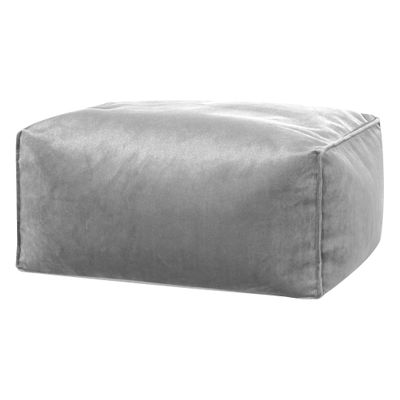 Gouchee Home Roll Velvet Ottoman/Pouf Multi-Function Lounger Stool Footrest with Filling Silver