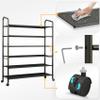 LEAIJIAFY Tall 6-Tier Metal Shoe Rack,Non-Woven Fabric Shoe Shelf,Large Storage Racks with Locking Wheels,Rolling Shoe Storage Organizer Shoe Stand Holders,for Garage Closet Dorm,Black view 4