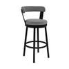 Armen Living Naomi and Bryant 5-Piece Counter Height Dining Set in Black Metal and Grey Faux Leather view 3