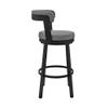 Armen Living Naomi and Bryant 5-Piece Counter Height Dining Set in Black Metal and Grey Faux Leather view 4