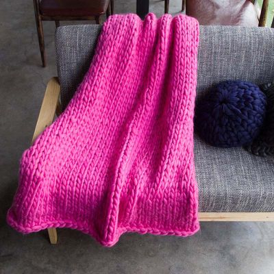 BAILR Chunky Knitted Throw Blanket 3979inch, Cozy Chunky Blankets, Large Throw Bed Blanket for Couch, Sofa, Home Decor, Gift - Machine Washable (M 100200cm)