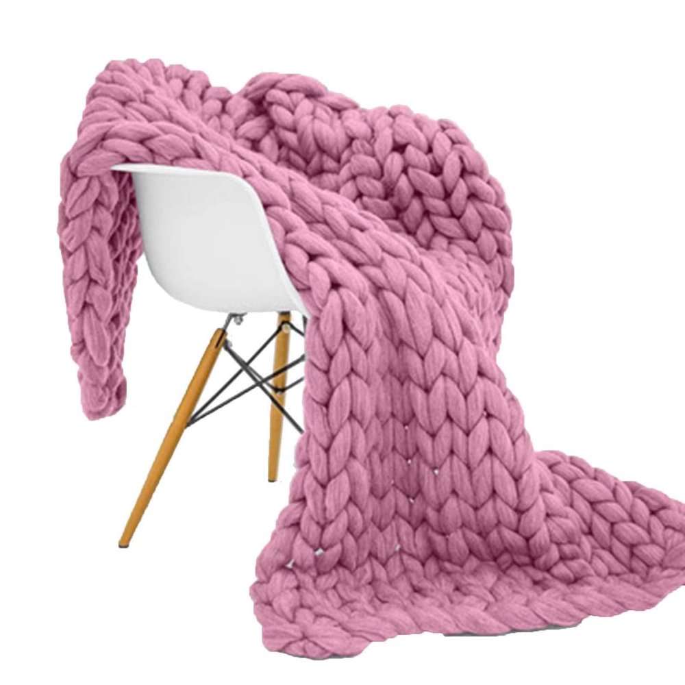 BAILR Cozy Throw Blankets 5979inch, Chunky Knit Blanket Chenille Soft Throw Blanket, Blankets Machine Washable for Couch Bed Sofa Travel Camping (H 150200cm)