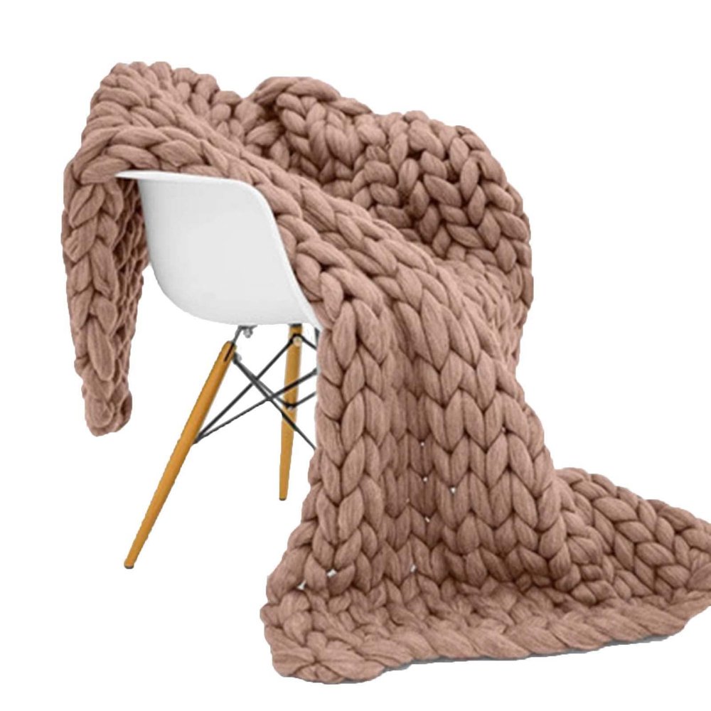 BAILR Cozy Throw Blankets 5979inch, Chunky Knit Blanket Chenille Soft Throw Blanket, Blankets Machine Washable for Couch Bed Sofa Travel Camping (G 150200cm)