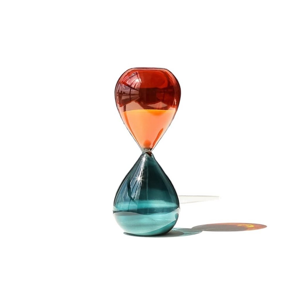 Home Decoration Desk Ornament Hourglass Sand Timer Glass Hourglass Triangle 15-minute Timer Fall-proof Ornaments Suitable For Home, Desk, Office Statuette for Your Desk - Bookshelf - Dinning Tabl