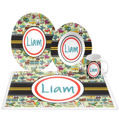 Personalized Transportation Trucks Cars Plate Set, Bowl, Placemat, Mug, Mealtime, Dinner, Dinnerware - Choose Your Pieces