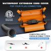 Flemoon [3 Pack] Outdoor Extension Cord Safety Cover with Waterproof Seal, Weatherproof Electrical Connection Box to Protect Outdoor Outlet, Plug, Socket, Christmas Holiday Decoration Light, Orange view 2