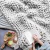 BAILR Chunky Knitted Throw Blanket 3139inch, Cozy Chunky Blankets, Large Throw Bed Blanket for Couch, Sofa, Home Decor, Gift - Machine Washable (G 80100cm) view 4