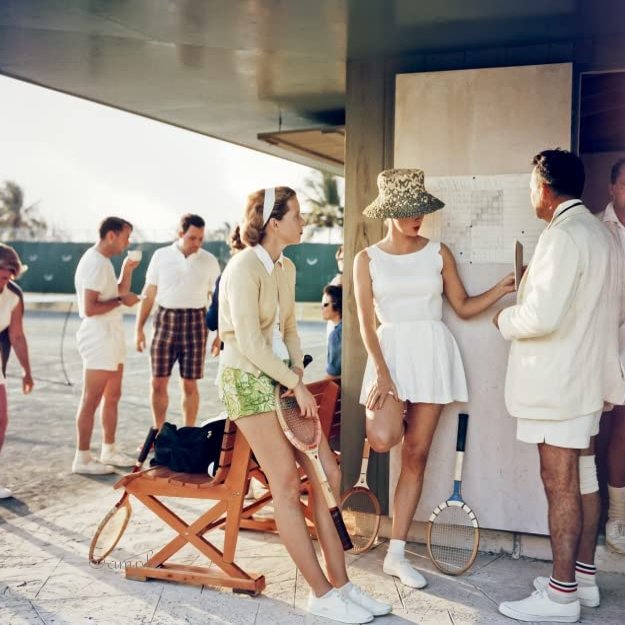 Slim Aarons Tennis in the Bahamas Print | LARGE FORMAT | gallery photo, Palm Springs, mothers day gift, bathroom wall art, fine art print (12x12)
