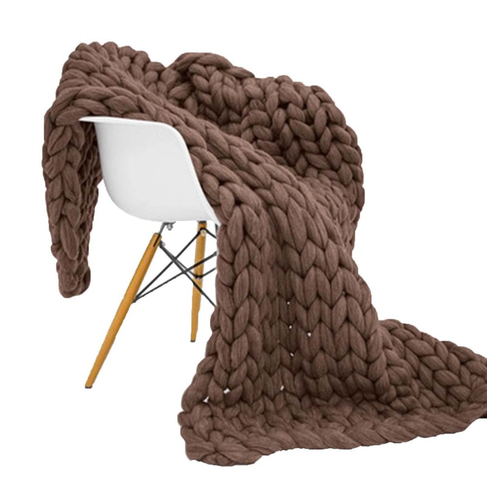 BAILR Cozy Throw Blankets 4759inch, Chunky Knit Blanket Chenille Soft Throw Blanket, Blankets Machine Washable for Couch Bed Sofa Travel Camping (E 120150cm)