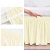 JHION Ruffled Bed Skirt, Adjustable Elastic Bed Skirt, Three Sided Wrap Around, 15 Inches Drop Easy to Put On, Dust Ruffles Solid Color Bed Skirt view 3