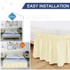 JHION Ruffled Bed Skirt, Adjustable Elastic Bed Skirt, Three Sided Wrap Around, 15 Inches Drop Easy to Put On, Dust Ruffles Solid Color Bed Skirt view 4