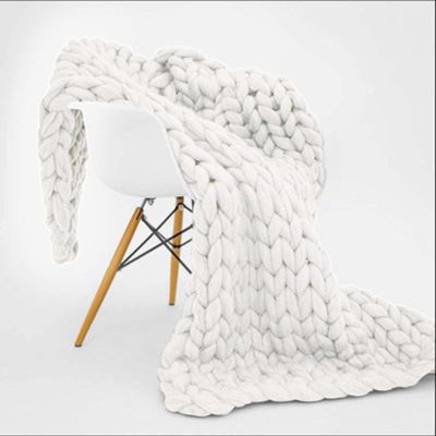 BAILR Cozy Throw Blankets 4771inch, Chunky Knit Blanket Chenille Soft Throw Blanket, Blankets Machine Washable for Couch Bed Sofa Travel Camping (L 120180cm)
