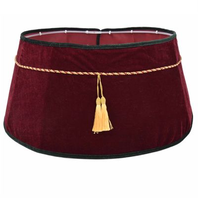 ZHENYANG CAREG Xmas Tree Skirt Box Gift Present Exquisite Christmas Tree Skirt Tassels Decoration Xmas Holiday Festive Party Decor (Color : Red Wine)