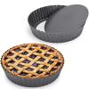 Kazozobi 2 Pack Nonstick Tart Pan, Quiche Pan, Carbon Steel Deep-dish Pie Pan with Removable Loose Bottom (10 In) view 1
