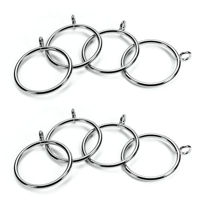 Heyiarbeit 24PCS Curtain Rings Metal 45mm/1.77" Inner Dia Drapery Ring for Curtain Rods Silver Tone
