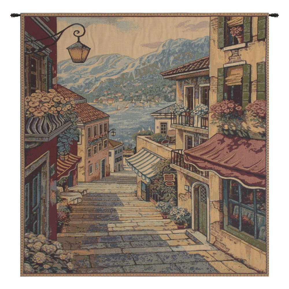 Charlotte Home Furnishings Inc. Bellagio Scalinata Italian Tapestry Wall Hanging 35 X 26 Inch Viscose Cotton And Polyester Blend Wall Art Perfect For Home Decor And Wall Decor By Alberto Passini