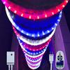 Russell Decor LED Rope Lights Red white Blue Patriotic Lights with 10-Level Dimmable Remote Control Decoration for 4th of July Christmas outdoor living Lights (150 feet) view 1