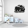 Monster Truck Silhouette Motocross Mud Bogging ATV Racing Monster Truck Off Road Vehicle Oversized Tires Vinyl Wall Art Sticker Decal Home Room Kids Room Boys Girls Room Nursery Room Size (8x10 inch) view 2