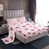 Strawberry Bed Sheets Kids Video Tropical Fruit Print Bed Sheets Set for Boys Teens Sweet Strawberry Pink Sweetheart Sheet Set Breathable Geometric Plaid Bedding Set Room Decor Bed Set Twin Size view 1