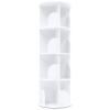 DYRABREST 4 Tiers Rotating White Bookshelf 360 Degrees Display,Stackable Shelves Bookshelf Organizer,Storage Display Rack Floor Standing Shelves for Home Office Living Room 15.7x15.7x46.5in view 4