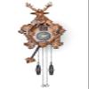 TIMEGEAR Cuckoo Clock with Automatic Night Mode, Quartz Movement and Carved Deer Head (Brown) view 1