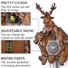 TIMEGEAR Cuckoo Clock with Automatic Night Mode, Quartz Movement and Carved Deer Head (Brown) view 3