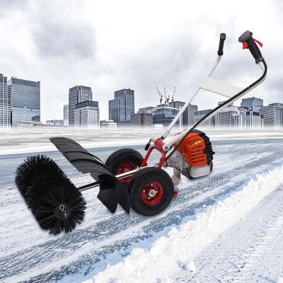 TBVECHI Handheld Sweeper Machine, 2 Stroke 52cc Gas Power Sweeper Walk Behind Handheld Snow Sweeping Broom Driveway Artificial Grass Power Brush for Driveway Turf Snow