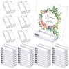 Blulu 20 Pieces Acrylic Place Card Holders 2 Inch Clear Stands Base with 3 mm Card Slot Numbers Display Table Sign for Wedding Exhibition Office Cafe Restaurant Photo Menu Meeting Table Decorations view 1