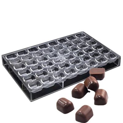 48 Cavities Rectangle Cube Pills Shape Hard Polycarbonate Plastic Chocolate Mold Candy Ice Mould Sugarcraft Moldes DIY Baking