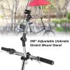 Umbrella Holder, Umbrella Mount Stand Golf Push Cart Umbrella Holder, 360 Adjustable Umbrella Stretch Stand Holder for Baby Stroller Wheelchair Bike(Black) view 2