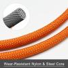 Flipline Kit,Climbing Harness, Adjustable Tree Lanyard, Rope Grab,Steel Swivel Snap Hook Fall Protection for Arborist,Tree Climbers (1/2x10ft,Orange) view 2