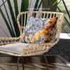 HomeRoots Broadcloth 20" Orange Indigo Springtime Indoor Outdoor Throw Pillow view 2