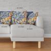 HomeRoots Broadcloth 20" Orange Indigo Springtime Indoor Outdoor Throw Pillow view 3