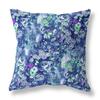 HomeRoots Broadcloth 16" Purple Blue Springtime Indoor Outdoor Throw Pillow view 1