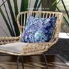 HomeRoots Broadcloth 16" Purple Blue Springtime Indoor Outdoor Throw Pillow view 2