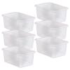 Teacher Created Resources Small Plastic Storage Bin, Clear, Pack of 6 view 1