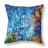 HomeRoots Broadcloth 18" Bright Blue Yellow Springtime Indoor Outdoor Throw Pillow view 1