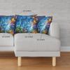 HomeRoots Broadcloth 18" Bright Blue Yellow Springtime Indoor Outdoor Throw Pillow view 3